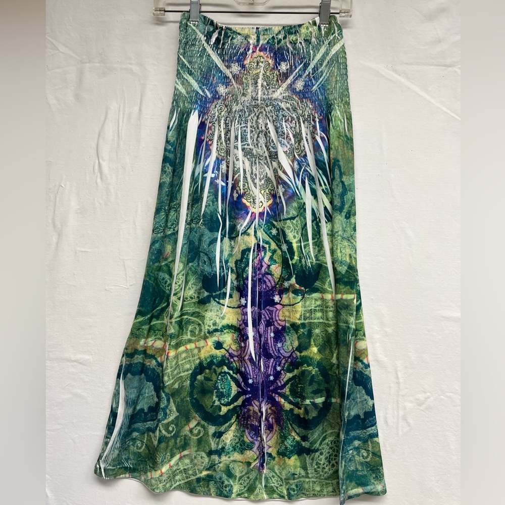 Boho Abstract Print Maxi Skirt - Women's M/L - Festival Tube Skirt or Dress
